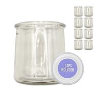 Xilmark Yogurt Glasses with Lid 200 ml, Yogurt Cup, Yogurt Jar, Yogurt Jars with Plastic Lid, Dessert Cups (PACK 8)