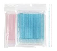 xiluuyou 200PCS Micro Applicators Brushes, Disposable Eyelash Extension Brushes, Lash Applicator Tool, Make Up Brush for Nail Polish and Crafts(Blue+Pink)