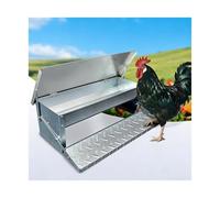 XILYZMO 15LB Large Automatic Chicken Feeder， Chicken Treadle Feeder Trough, No Spill Poultry Feeder Extension For Fowl Pheasant Outdoor(Single-sided-8lbs)