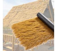 XILYZMO Artificial Grass, Thatch Grass Roof Mexican Straw Roll, Realistic Synthetic Thatch Roll, Patio Decor Grass Hay Bales For Tiki Bar Garden Patio(Yellow,15x1m/49.2x3.3ft)