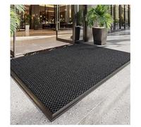 XILYZMO Commercial Floor Mats Entry Mat， Rubber Backed Low Profile Welcome Door Mats， 1cm Thick Boot Scraper Rug Mats For Mall Hotel(Black,90x150cm)