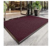 XILYZMO Commercial Floor Mats Entry Mat， Rubber Backed Low Profile Welcome Door Mats， 1cm Thick Boot Scraper Rug Mats For Mall Hotel(Rosso,120x180cm)