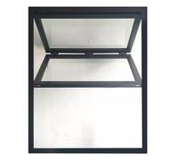 XILYZMO Fold Up Down Concession Window, 5 Mm Reinforced Glass Shed Window, With Awning Aluminum Alloy Food Truck Service Window, Lifting Stand Sliding Windows For Snack Bar(115x80cm)