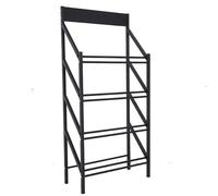 XILYZMO Hand Wash Basin Display Stand, Double Slot Sink Storage Shelves, With Wheels Washing Hand Basin Sample Display Stand, Adjustable Width Metal Washbasin Stand Organizer (Color : A, Size : 90X3