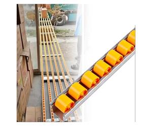 XILYZMO Heavy Duty Aluminum Flow Rail, Aiti-Static Roller Track Conveyor Slide Guide for Assembly Line Racking(Yellow,A-Long-1.4m)
