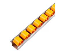 XILYZMO Industrial Aluminum Flow Rail, Aiti-Static Roller Track Conveyor Slide, Guide Heavy Duty Assembly Line Racking for Assembly Line 100kg/M Capacity(Yellow,A-Long-0.6m)