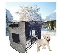 XILYZMO Outdoor Large Full Cover Dog Kennel Cover, Canvas Warmth Breathable Dog Crate Cover， Dual Zippered Panels Pet Warm Blanket(51x37x43cm)