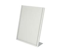 XILYZMO Poster Sign Stand, Stainless Steel A4 Size Tabletop Sign Holder, Fall Poster Advertising Display Drink Display Stand, L Shape Menu Notice Stand For Bar Hotel(White,A4-21X29.7CM)