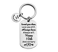 Ximalun 10th Anniversary Keyring Gifts for Him Her 10 Year Wedding Anniversary Present for Husband Wife Loved You Then Love You Still 10th Anniversary Keyring Gifts for Boyfriend Girlfriend
