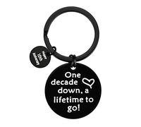 Ximalun 10th Anniversary Keyring Gifts for Him Her Boyfriend Girlfriend Christmas Valentines Day Gifts 10 Years Wedding Anniversary Keyring Gifts for Husband Wife