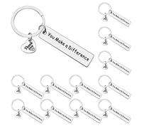 Ximalun 12 Pcs Thank You Gifts for Women Men Appreciation Keyring You Make A Difference Keyring Appreciation Gifts for Employee Staff Colleagues Teacher Nurse Mentor Social Worker Volunteer