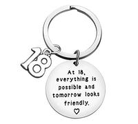 Ximalun 18th Birthday Gifts for Boys Girls At 18 Everything is Possible and Tomorrow Looks Friendly Keyring 18 Year Old Birthday Gifts for Women Men Daughter Son Friends Family