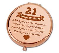 Ximalun 21st Birthday Gifts for Her Inspirational 21 Birthday Gifts for Daughter Sister Granddaughter Niece Best Friend Travel Compact Makeup Mirror 21 Year Old Birthday Gifts for Women Girls