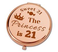 Ximalun 21st Birthday Gifts for Her Sweet 21 Compact Makeup Mirror for Friends Sister Daughter Granddaughter Niece Girlfriend Best Friend 21 Year Old Birthday Gifts for Women Girls