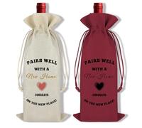 Ximalun 2Pcs Housewarming Gifts for New Home Wine Bag Pairs Well with a New Home Wine Bottle Bag New House Gift NewHome Owner Gift House Warming Gift for Friends Family Couple