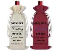Ximalun 2Pcs Leaving Gifts for Colleagues Wine Bag Farewell Goodbye Going Away Gifts for Coworker Good Luck Gifts New Job Gifts for Colleague Wine Bottle Bag