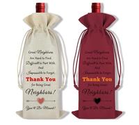 Ximalun 2Pcs Neighbor Wine Gift Bag Neighbor Moving Away Gift Great Neighbors are Hard to Find Wine Bottle Bag Housewarming Gift for Neighbor Goodbye Farewell Gifts Leaving Gifts for Neighbor