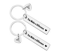 Ximalun 2Pcs Thank You Gifts Appreciation Keyring You Make a Difference Keyring Appreciation Gifts for Employee Staff Colleague Thank You Gifts for Nurse Teacher Social Worker Coach Mentor