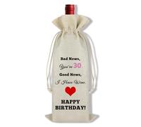 Ximalun 30th Birthday Gifts for Women Men 30 Year Old Birthday Wine Bag Gifts for Friend Sister Brother Daughter Son Boyfriend Girlfriend Husband 30th Birthday Wine Bottle Bag Gift for Her Him