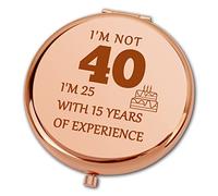 Ximalun 40th Birthday Gift for Women Compact Mirror Pocket Mirror Travel Folding Mirror for Women Turning 40 Years Old Happy 40th Birthday Gifts for Her Friends Mum Wife Sister Daughter