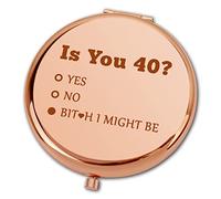 Ximalun 40th Birthday Gifts for Women Compact Makeup Mirror for Her 40 Year Old Birthday Gifts for Best Friend Sister Daughter Mum Auntie Wife Coworker Turning 40 Gifts for Women