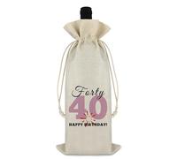 Ximalun 40th Birthday Gifts for Women Men Decorative Wine Bag Birthday Gift Wine Bottle Bag for Him Her Turning 40 Best Friend Husband Wife Mum Dad Coworker Sister Brother Birthday Gifts