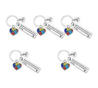 Ximalun 5 Pcs Autism Awareness Gifts Keyring Autism Teacher Appreciation Gifts Special Education Teacher Gifts ABA Therapist Gifts SPED Teacher Gifts Thank You Gifts for Autism Teacher