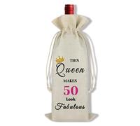 Ximalun 50th Birthday Gifts for Women Wine Bag Gift 50 Year Old Gifts for Her 50th Birthday Party Decoration 50th Birthday Gifts for Sister Friend Mum Aunt Wife Colleague