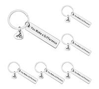 Ximalun 6 Pcs Thank You Gifts Appreciation Keyring You Make A Difference Keyring Appreciation Gifts for Employee Staff Colleagues Thank You Gifts for Teacher Nurse Mentor Social Worker Bus Driver