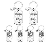 Ximalun 6 Pcs Thank You Gifts: Keyring Appreciation Gifts for Staff, Colleagues, Employee of the Month, Work Anniversary, Christmas, Birthday, Leaving, Retirement
