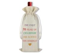 Ximalun 70th Birthday Gifts for Women Men Wine Bag Gifts for 70 Year Old Mum Dad Sister Brother Friend Husband Wife Grandma Wine Bottle Bag Happy 70th Birthday Party Supplies Decorations