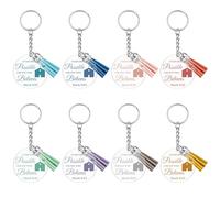 Ximalun 8 Pcs Acrylic Christian Keyrings Inspirational Bible Verse Keyrings Bulk Religious Scripture Gifts Christian Gifts for Women Men Friends Family Coworker Teacher Student Church Members