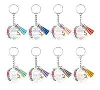 Ximalun 8 Pcs Christian Gifts Religious Keyrings Bulk for Women Bible Verse Keyrings Scripture Quote Inspirational Acrylic Church Gift for Women Birthday Baptism Mother's Day Easter Christmas