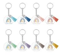 Ximalun 8 Pcs Inspirational Keyring Gifts Bulk Motivational Quote Keyring Encouragement Gifts for Women Men Friends Family Teacher Nurse Team Coworker Employee