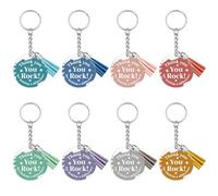 Ximalun 8 Pcs Thank You Gifts Bulk Keyring Employee Appreciation Gifts for Colleagues Teacher Nurse Social Worker Volunteer Bus Driver Leaving Job Going Away Farewell Retirement Gift