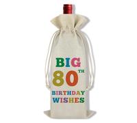 Ximalun 80th Birthday Gifts for Women Men 80th Birthday Decorations Wine Bottle Bag 80 Year Old Birthday Wine Bag Gifts for Grandma Grandad Mum Auntie Dad Uncle Friend Sister Brother Wife