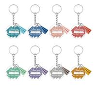 Ximalun 8Pcs Thank You Keyrings Teacher Appreciation Gifts Thank You Gifts for Employee Coworker Mentor Nurse Social Worker Secretary Boss Leader Leaving Job Farewell Retirement Gift