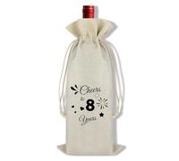 Ximalun 8th Anniversary Wine Bag Gift for Couple 8 Year Anniversary Wedding Gifts for Husband Wife 8 Year Anniversary Wine Bottle Bag for Women Men Boyfriend Girlfriend 8th Anniversary Party Decor