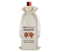 Ximalun 8th Anniversary Wine Bag Gift for Couple 8 Year Wedding Anniversary Wine Bottle Bag for Women Men Cute Funny Wedding Eighth Years Bottle Bags for Him Her Husband Wife Partner