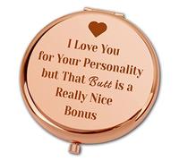 Ximalun Anniversary Present for Her Girlfriend Wife I Love You for Your Personality Compact Makeup Mirror Valentines Day Gifts Wedding Christmas Birthday Gifts for Her
