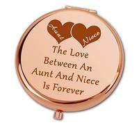 Ximalun Aunt and Niece Gifts The Love Between an Aunt and Niece is Forever Compact Makeup Mirror for Auntie and Niece Christmas Birthday Gifts Aunt Gifts from Niece
