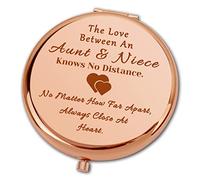 Ximalun Aunt Gifts from Niece The Love Between an Aunt & Niece Knows No Distance Compact Makeup Mirror Auntie Birthday Gifts Christmas Thanksgiving for Aunt