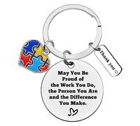 Ximalun Autism Awareness Gifts Keyring Autism Teacher Appreciation Gifts Special Education Teacher Gift ABA Therapist Gift Christmas Birthday Leaving Retirement Thank You Gift for Autism Teacher