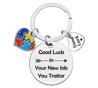 Ximalun Autism Awareness Gifts Keyring Autism Teacher Leaving Gift Good Luck in Your New Job You Traitor Keyring for SPED Teacher Farewell Going Away New Job Gift for Speech Therapist