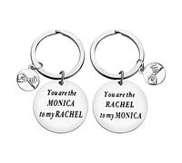 Ximalun Best Friend Keyrings Friendship Gifts for Women You are the Monica to My Rachel Keyring Set Christmas Birthday Gifts Valentines Day Gifts Tv Show Merchandise Friends Gifts for Women