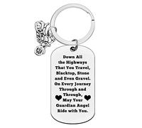 Ximalun Biker Gifts Keyring Motorcycle Keyring May Your Guardian Angel Ride With You Keyring Ride Safe Keyring Christmas Birthday Gifts Biker Gifts for Him Boyfriend Husband Dad Son