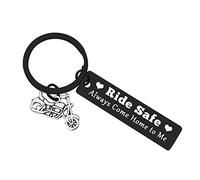 Ximalun Biker Gifts Keyring Ride Safe Keyring Ride Safe Always Come Home to Me Keyring Christmas Birthday Valentines Day Gifts Motorcycle Keyring Gifts for Men Husband Boyfriend Dad Son