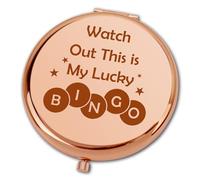 Ximalun Bingo Lovers Gifts Watch Out This is My Lucky Bingo Compact Makeup Mirror Bingo Player Gifts Bingo Gambler Gift Bingo Gamer Gift Bingo Gifts for Women