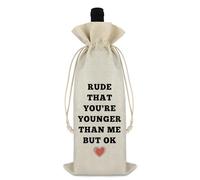 Ximalun Birthday Gifts for Women Men Wine Bag Gifts for Friend Sister Brother Bestie Husband Wife Birthday Party Decorations Happy Birthday Gifts for Her Him Age Jokes Gifts Wine Bottle Bag