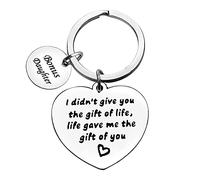 Ximalun Bonus Daughter Gifts Stepdaughter Keyring Daughter in Law Gifts I Didn't Give You The Gift Of Life Life Gave Me The Gift Of You Keyring Wedding Gifts Christmas Birthday Gifts Adoption Gifts
